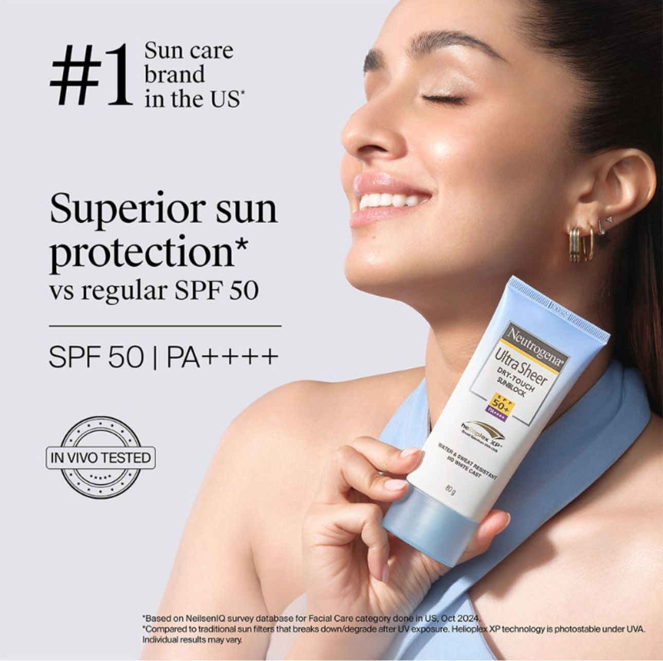 Neutrogena Ultrasheer SPF50+ PA+++ Face Sunscreen – (80g)